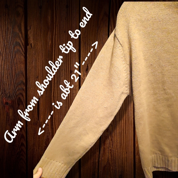 "Jenny" Camel Cable Knit Zip Up Cardigan Sweater *XL* - Picture 4 of 7